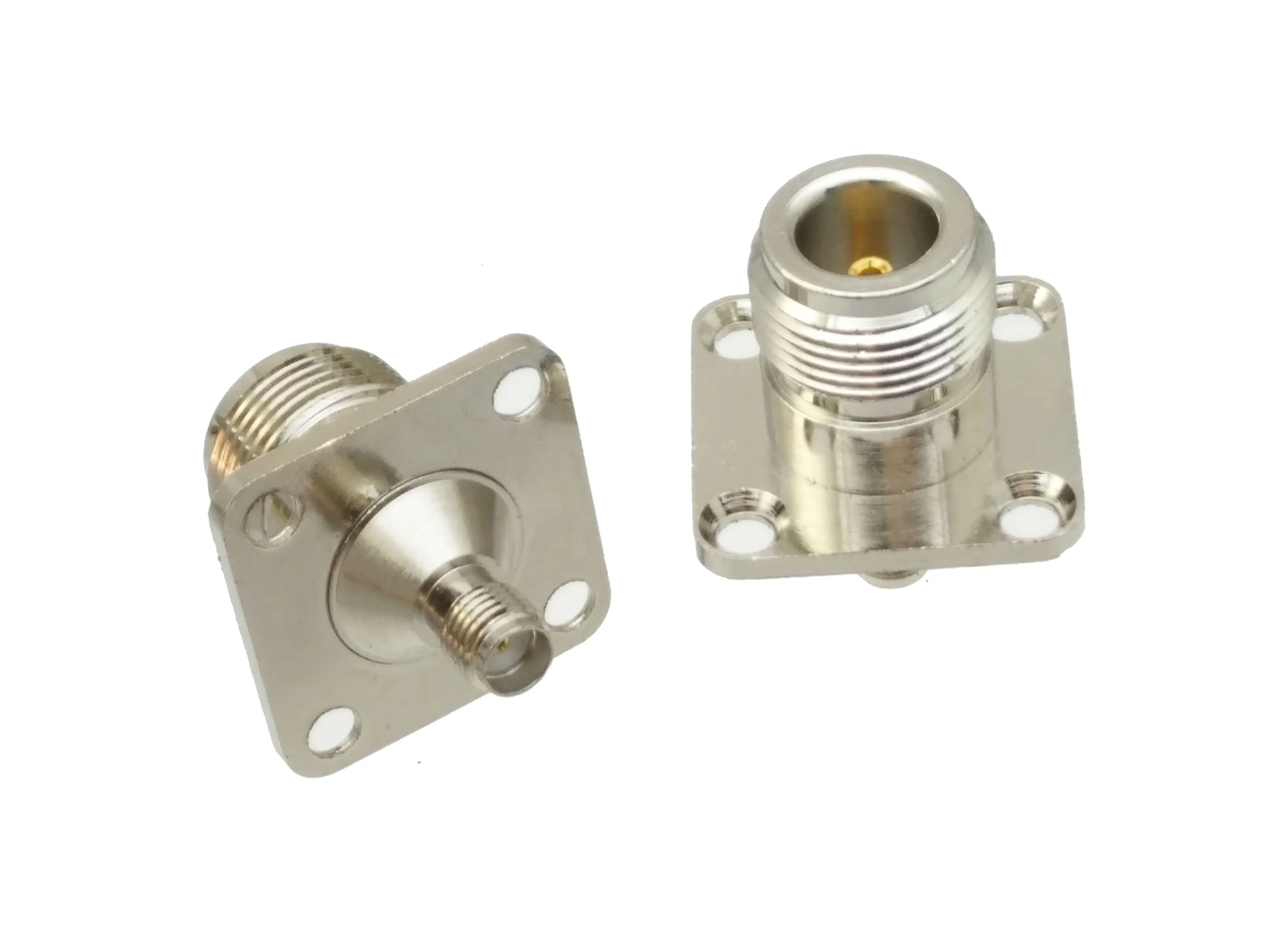 

1pce Adapter N female jack to SMA female jack Flange 18.4mm straight RF COAXIAL