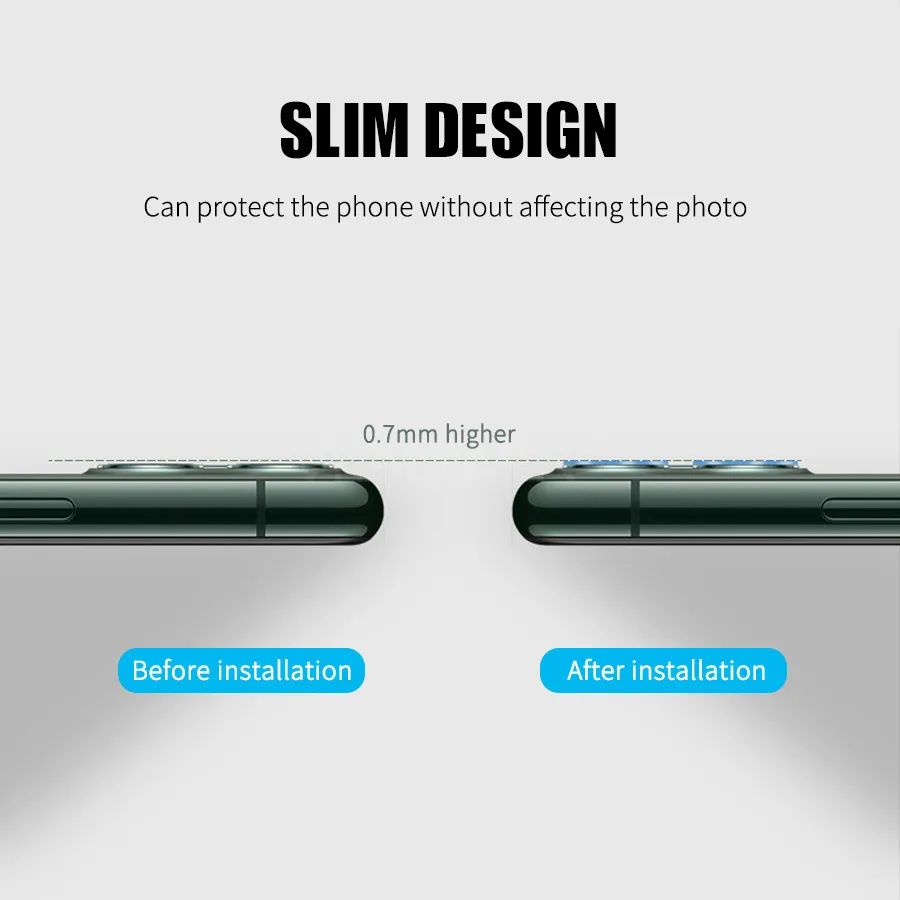 3D полное покрытие объектива камеры защитный чехол для экрана IPhone 11 Pro Max камера защитное закаленное стекло+ защитное металлическое кольцо