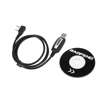 

USB Programming Cable For Baofeng Cord Two Ways Radio Walkie Talkie UV-5R Frequency Software Intercom With Driver CD