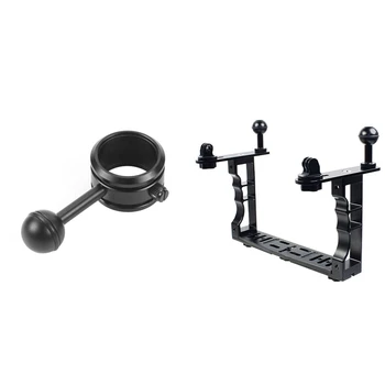 

1 Pcs 1 Inch Ball to Ys Head Adapter Arm or Ball Head Fixed Clip & 1 Pcs Aluminum Alloy Diving Underwater Tray Kit
