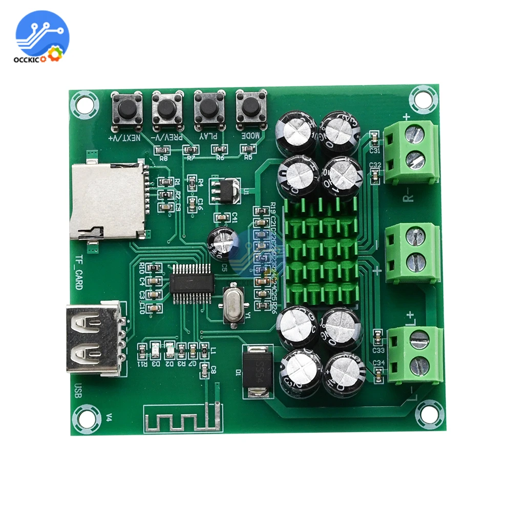 XH M422 TPA3116D2 Bluetooth 4 0 Плата усилителя DC12 24V 50 Вт + с U диском TF картой проигрывателем