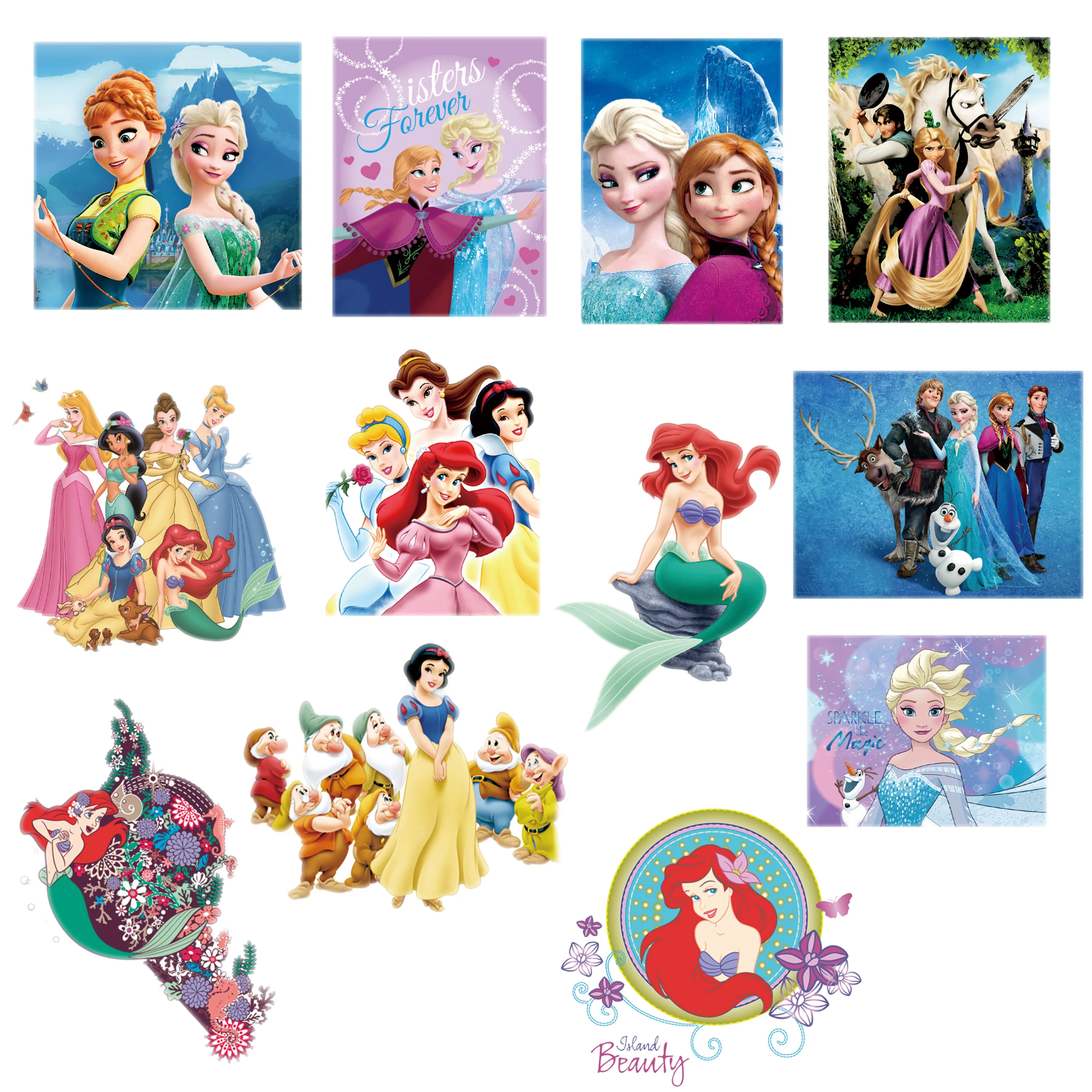 

1PCS Hot Selling Princess Lovely Thermal Transfer Patch Heat Transfer Sticker Iron On Printing Applique DIY T-shirt Decoration