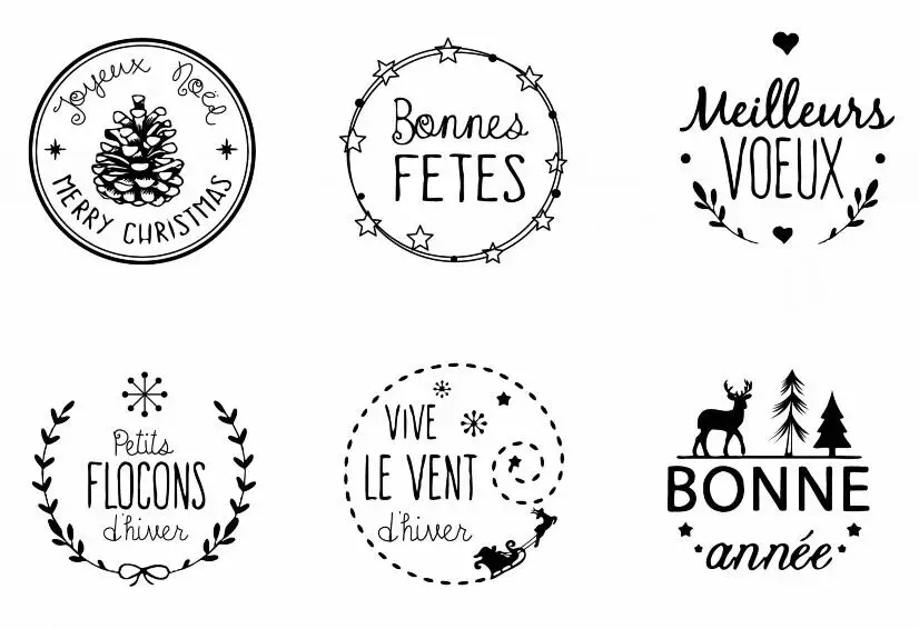 French Word Transparent Clear Stamp and Cutting diesSilicone Seals Scrapbooking/Card Making/Photo Album Decoration Christmas Dies for Card Making