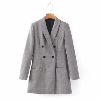 

New winter XL65-2339 European and American fashion suit checked jacket