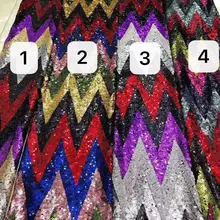 130-135 см модная разноцветная сетчатая ткань с геометрическим узором, расшитая блестками, XERY191025D