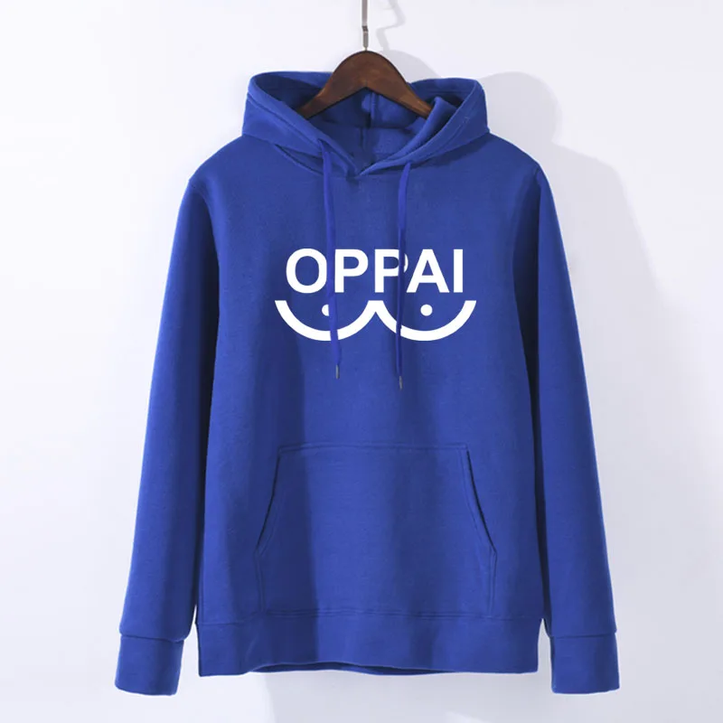 blue Аниме One Punch man Saitama Толстовка Oppai толстовка с капюшоном Толстовка Косплей Костюм Новинка - Цвет: blue