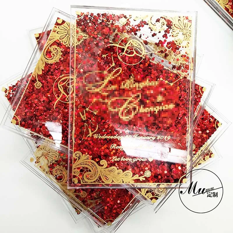  Customized Creative Wedding Invitations Liusha Acrylic Invitations Marriage Business Mobile Flash C - 4.00038E+12