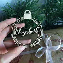 First Christmas bauble personalized Custom bauble laser cut names CHRISTMAS gift