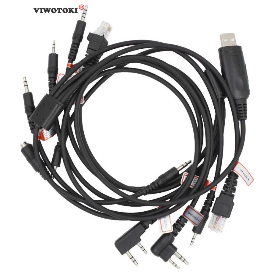 Кабель для программирования 8 в 1 Motorola PUXING BaoFeng UV 5R Yaesu 'd hyt Kenwood Radio Car Radio|Запчасти и