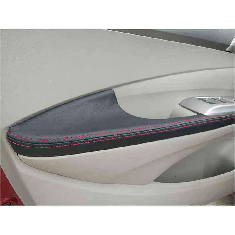 

For Honda City 4pcs Car Door Armrest Panel Microfiber Leather Surface Cover Trim Protection 2008 2009 2010 2011 2012 2013 2014
