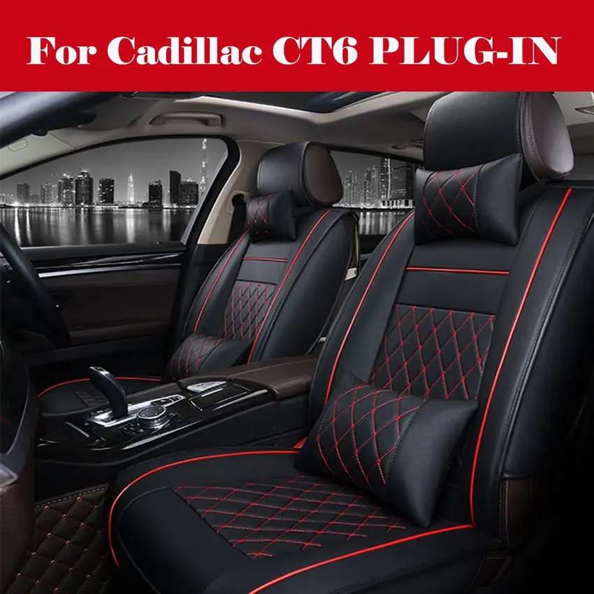 Luxury Car Seat Covers PU Leather 5-Seats Front+Rear SUV Truck Cushion Full Set For Cadillac CT6 PLUG-IN | Автомобили и мотоциклы