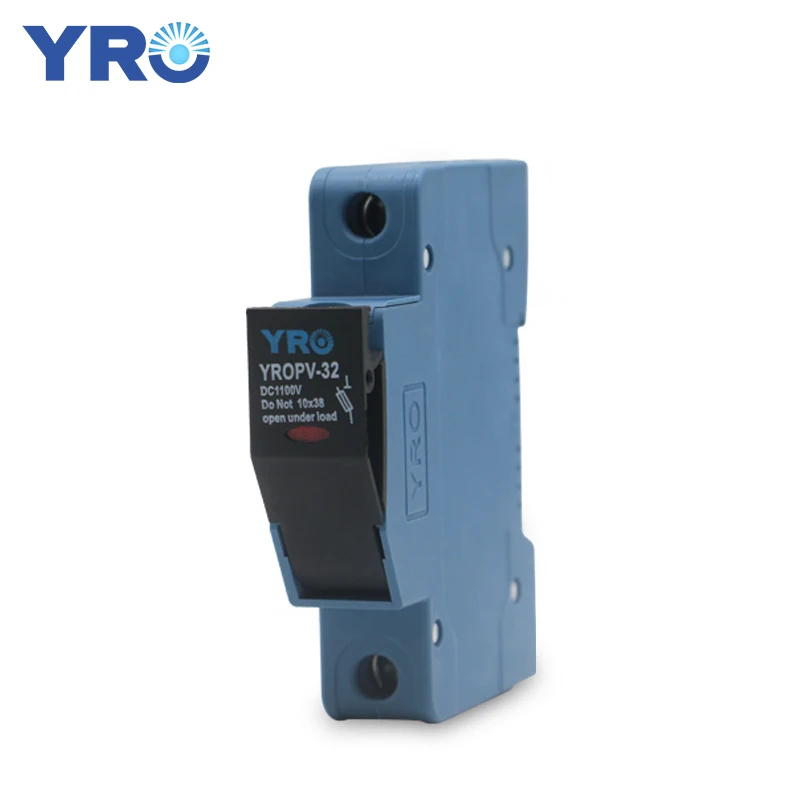 DC 1P 1100V LED Fuse Holder for Solar PV System Protection Fusible 10x38MM gPV PV Solar Fuse YROPV-32