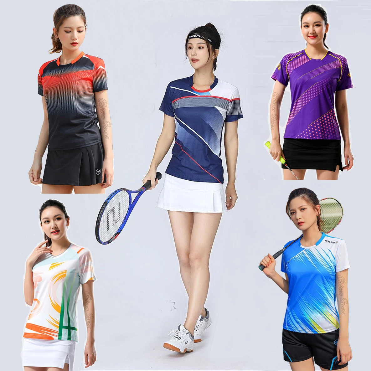 Conjunto de camisetas y pantalones cortos de tenis para mujer, Jersey de bádminton femenino, trajes de falda, ropa de tenis de mesa para niña, Kit deportivo de de voleibol|Camisetas de tenis| -