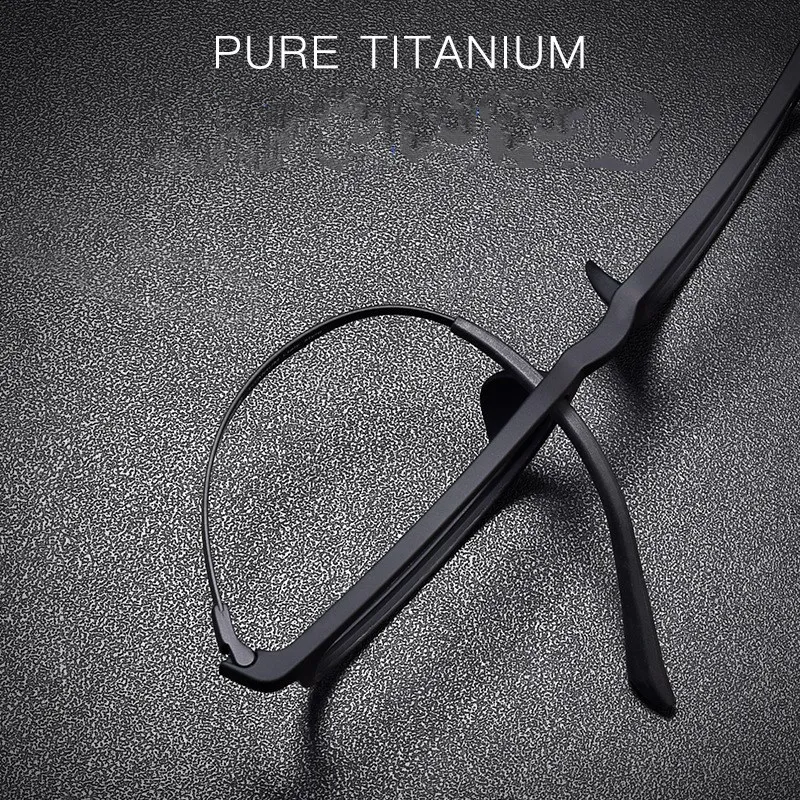 YIMATUILI Men's Ultra Light Pure Titanium Optica Eyeglasses Frame Comfortable Square High Quali TR90 Glasses For Vision Y8808