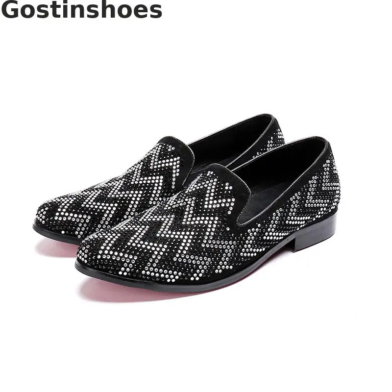 

Wave Striped Printed Genuine Leather Men Casual Shoes Set Foot Slip-on Fashion Men Leisure Loafers Shoes