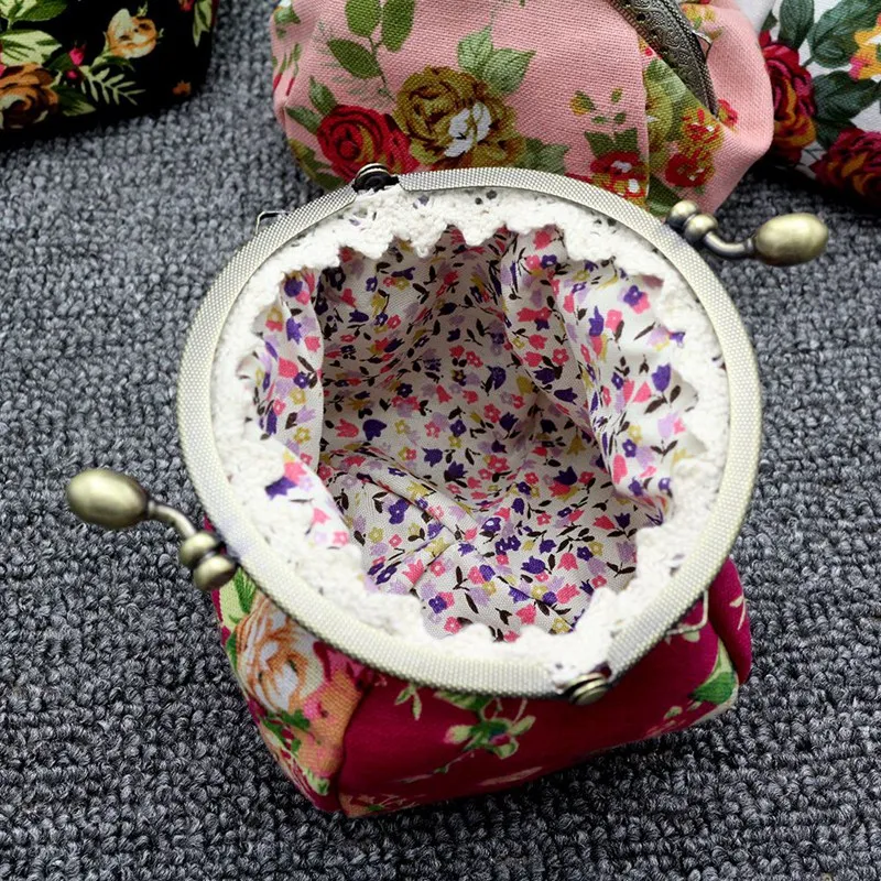 2x кошелек Женский винтажный цветочный мини клатч (розовый красный и белый)| |