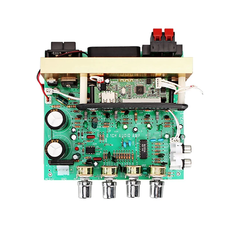 

ABKT-Bluetooth Audio Amplifier Board 2.1 Channel Subwoofer 240W Amplifier Audio Board with AUX FM TF AC18-24V for Home Theater