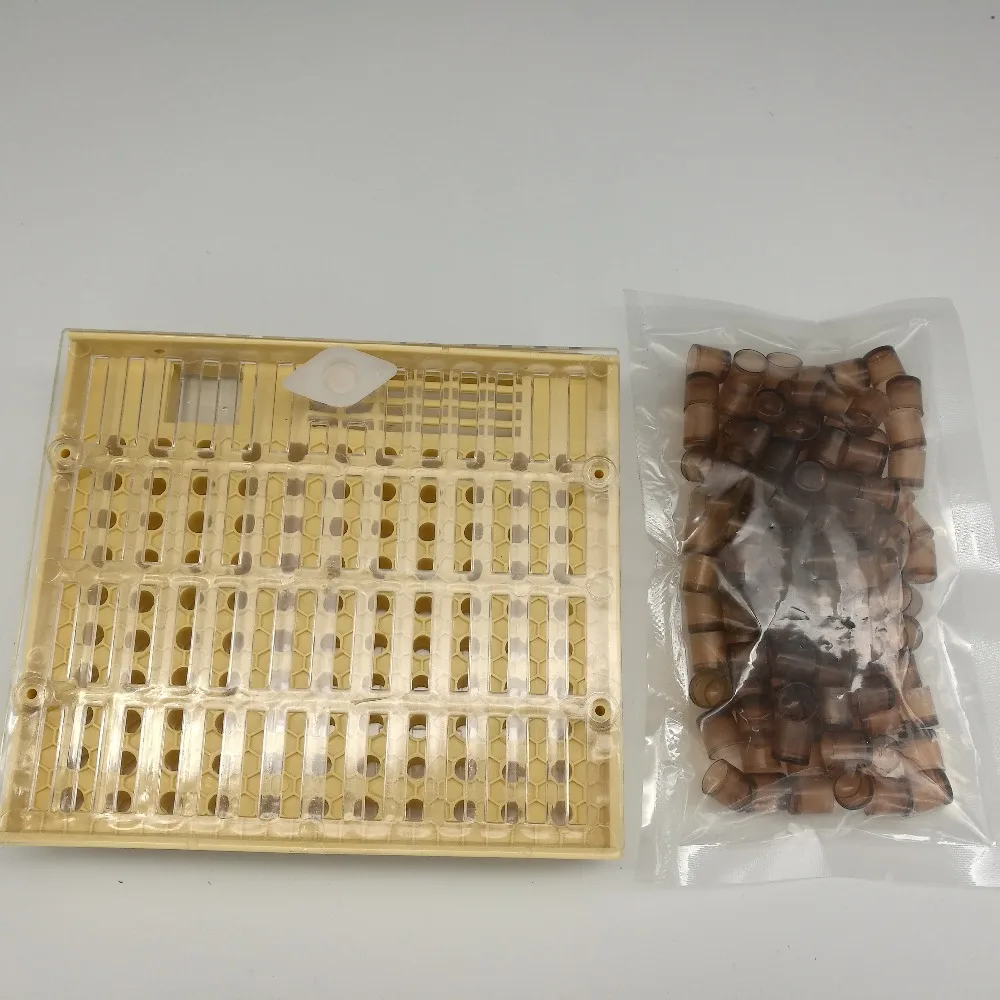 Пчеловодная королева коробка для выращивания чашек 110x коричневая ячейка CupsSystem