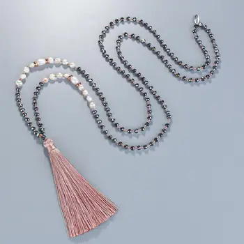 

KELITCH Classic Tassel Pearl Necklace Handmade Crystal Stone Beads Y-shape Necklace Boho Fashion Women Jewelry 2020 New