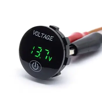 

Car And Motorcycle Voltmeter Modified Black Shell Dc Voltmeter Led 12V-24V One-Touch Switch Voltmeter