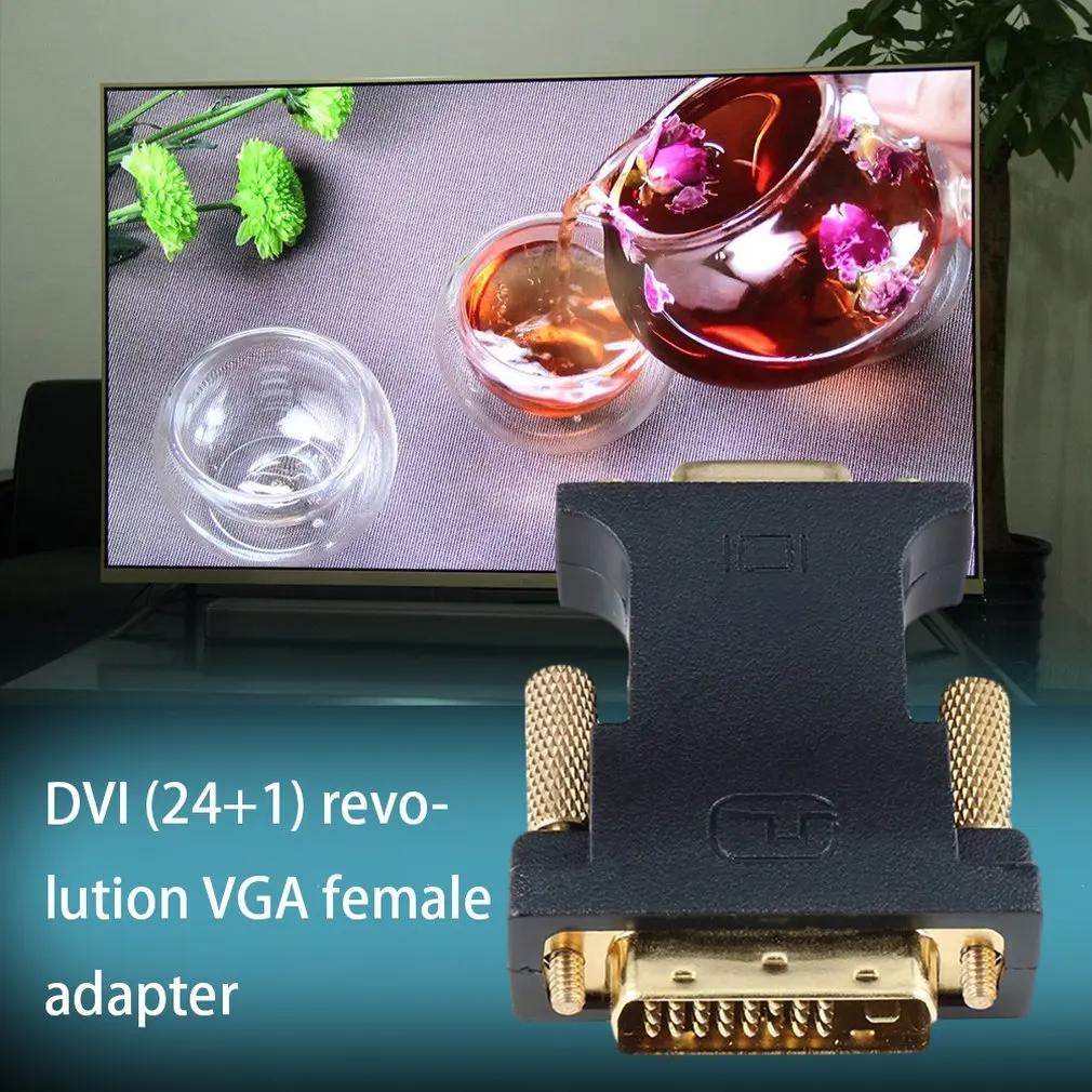 DVI 24+ 1 к VGA адаптер видео кабель конвертер 24+ 1 25Pin DVI-D к VGA 1080P