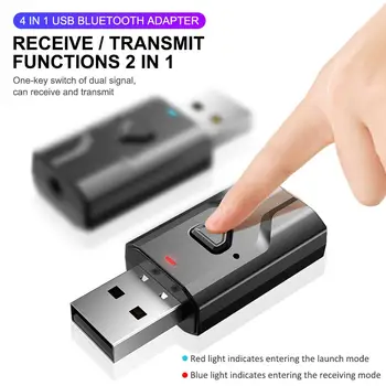 

2020 Audio Adapter Bluetooth 5.0 4 In 1 Lightweight Durable Receiver Transmitter For Computer TV Speakers Small And Lightweight