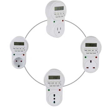 

New EU US UK Plug Smart Power Socket Digital Timer Switch Energy Saving Adjustable Programmable Setting of Clock On Off Time