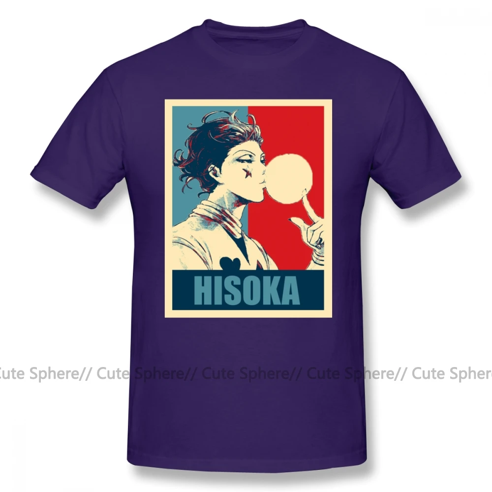 Hisoka футболка HxH Hisoka футболка смешная 100 хлопковая Футболка Большая мужская повседневная футболка с коротким рукавом и принтом - Цвет: Purple