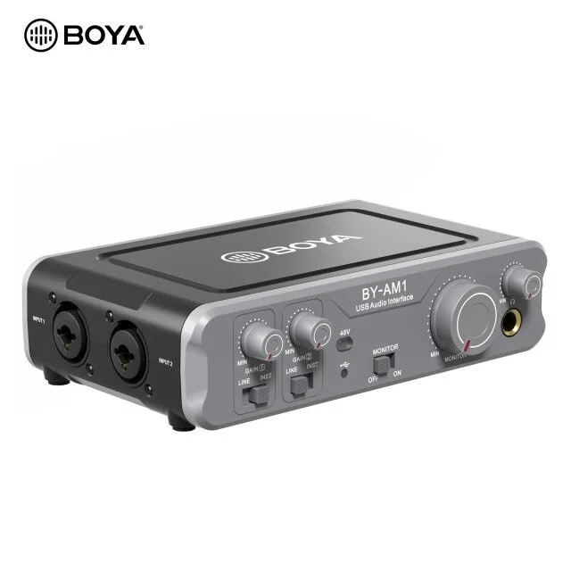 BOYA BY-AM1 Dual-Channel Audio Mixer USB 6.35mm/XLR Combo Inputs 6.35mm Headphone 48V Phantom Power for Recording | Электроника