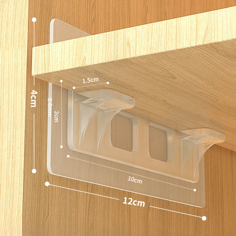 Lot De 10 Supports Adhésifs Pour étagère - Charge 30 Kg, Acrylique, Sans Perçage, Pour Placard, Armoire, Carrelage