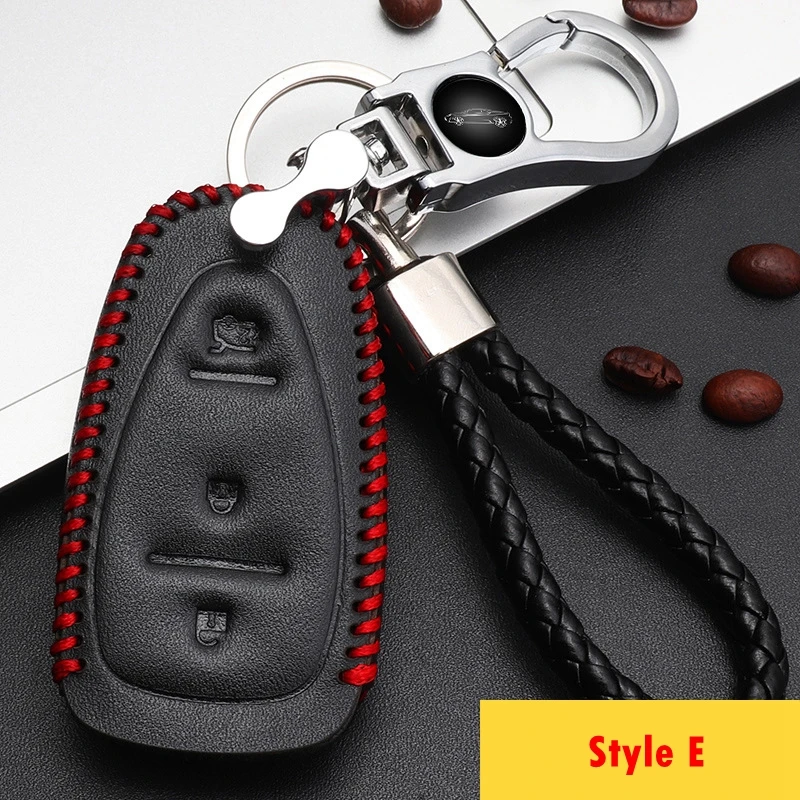 

For Chevrolet Cruze Cavalier Car Smart Key Protection Shell First Layer Leather Hand-sewn Fashion Car Key Decoration Cover