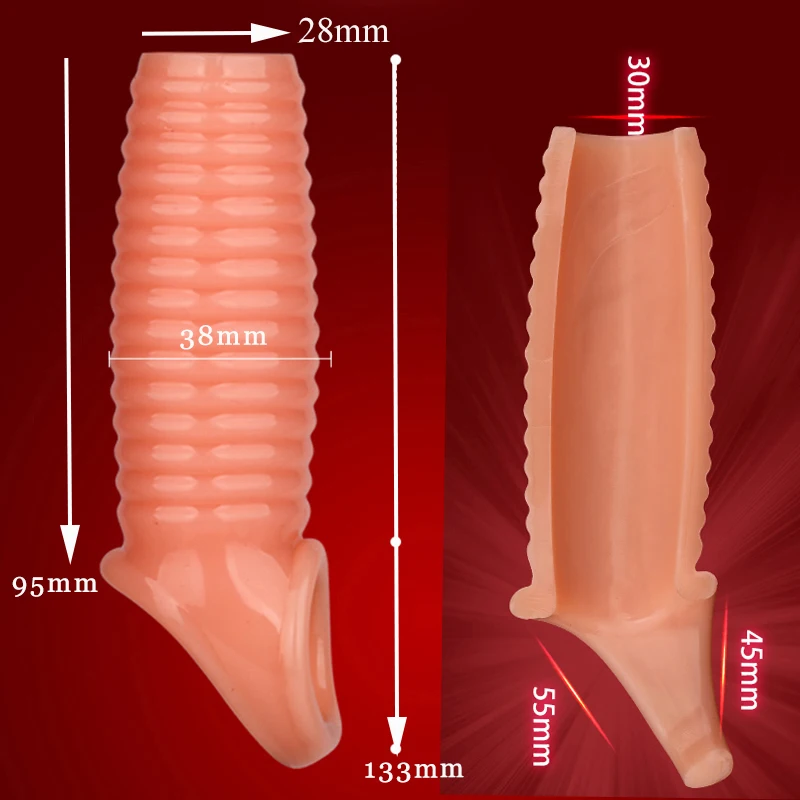 Tanio L/S rozmiar prezerwatywy wydłużające penisa wielokrotnego użytku nakładka na sklep
