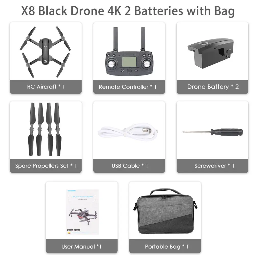 CSJ X8 5G Wifi FPV gps Радиоуправляемый Дрон с камерой 4K HD с камерой в виде точки полета видео 1000 м бесщеточный Радиоуправляемый квадрокоптер с портативной сумкой - Цвет: 2 Batteries