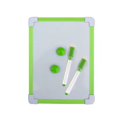 Multicolor Framed Kids' Magnetic Whiteboard with Eraser and Pen (Green)