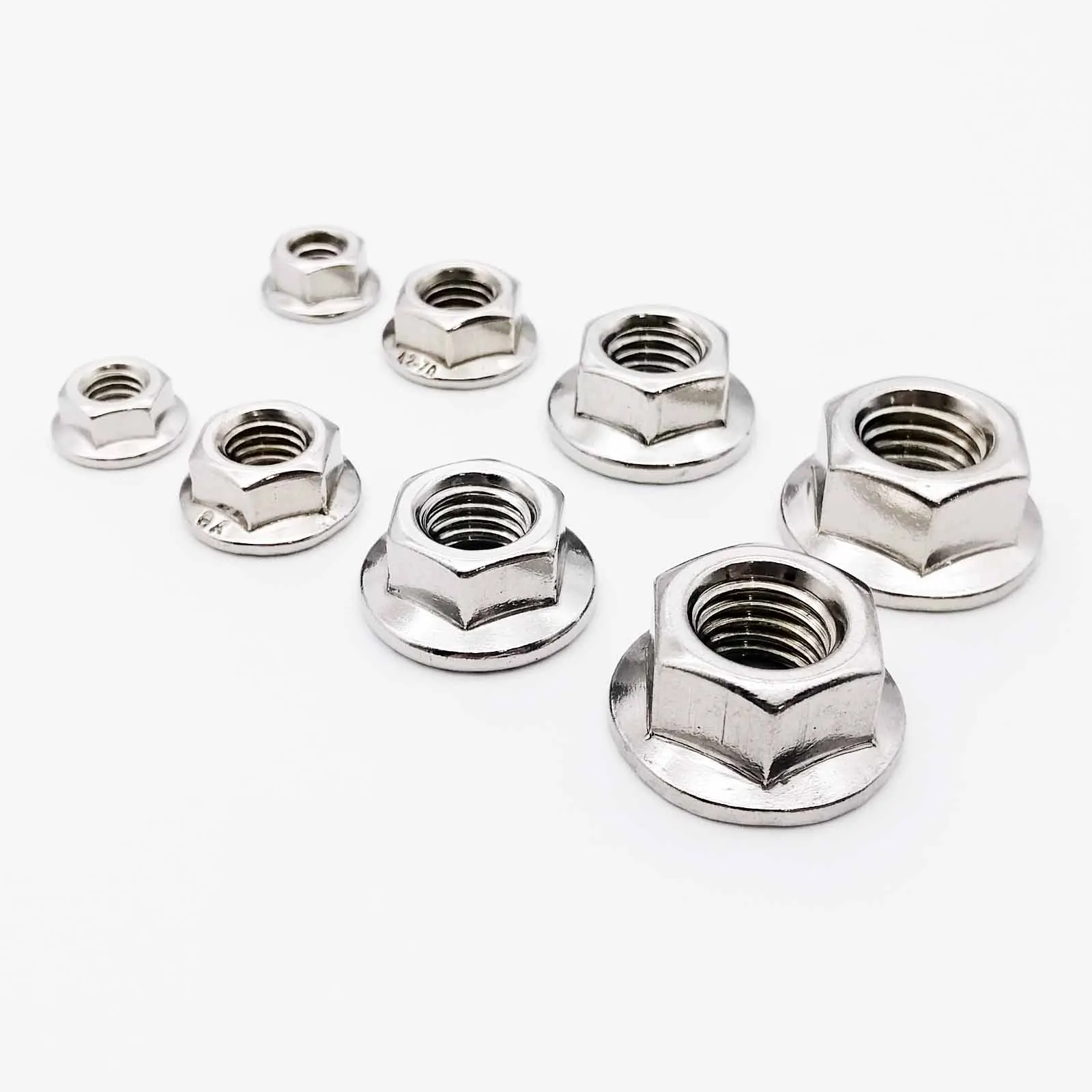 Stainless Steel Metric M12 Serrated Flange Nut 2 Pack