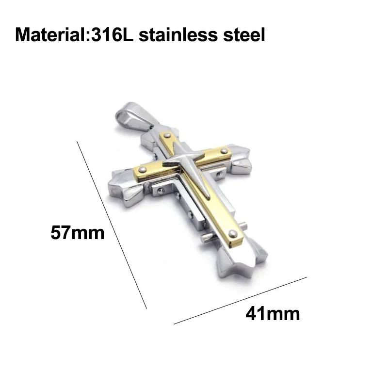 Самозащита титановая сталь Золотая подвеска в виде креста вращающееся ожерелье из нержавеющей стали Писание мальчики и девочки ювелирные изделия кулон