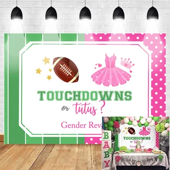 

Touchdowns or Tutus Backdrop Newborn Gender Reveal Photography Background Football Theme Gender Reveal Party Banner Backdrops