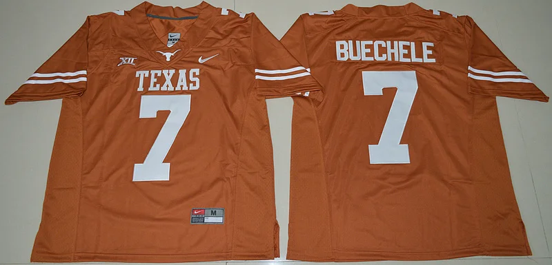 Горячая Распродажа Техасские Longhorns Shane Buechele 7 горячая Распродажа Ограниченная серия-белый оранжевый Размер S, M, L, XL, 2XL, 3XL ДЖЕРСИ
