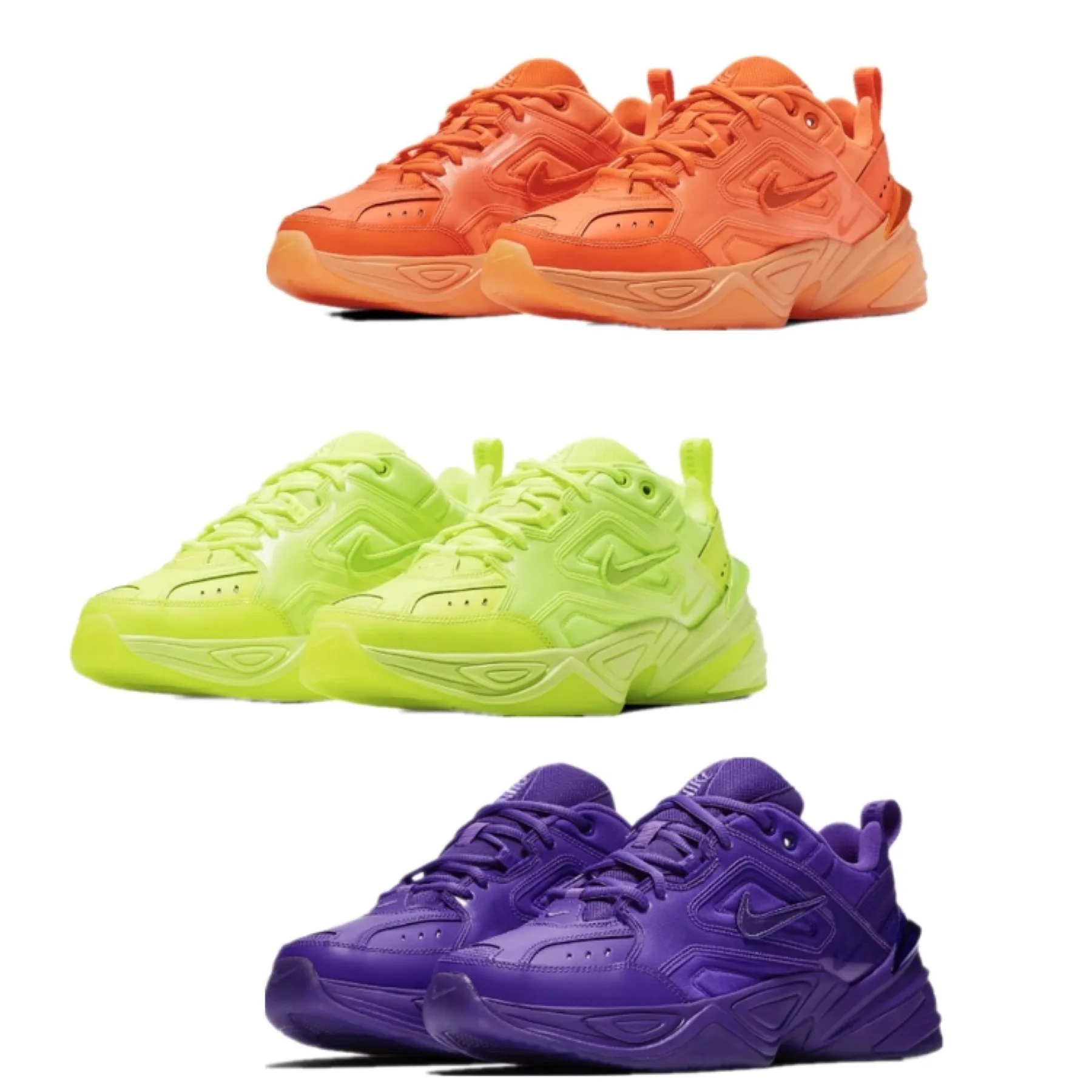 Nike M2k Tekno оригинальные мужские Кроссовки флуоресцентный зеленый удобные фиолетовые уличные спортивные кроссовки мужские