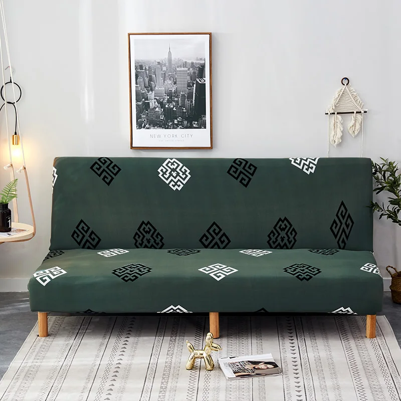 Universal Size Sofa Bed Cover Armless Elastic Couch Covers Folding Seat Slipcover Washable Stretch Covers Cheap Home Hotel - Цвет: 22