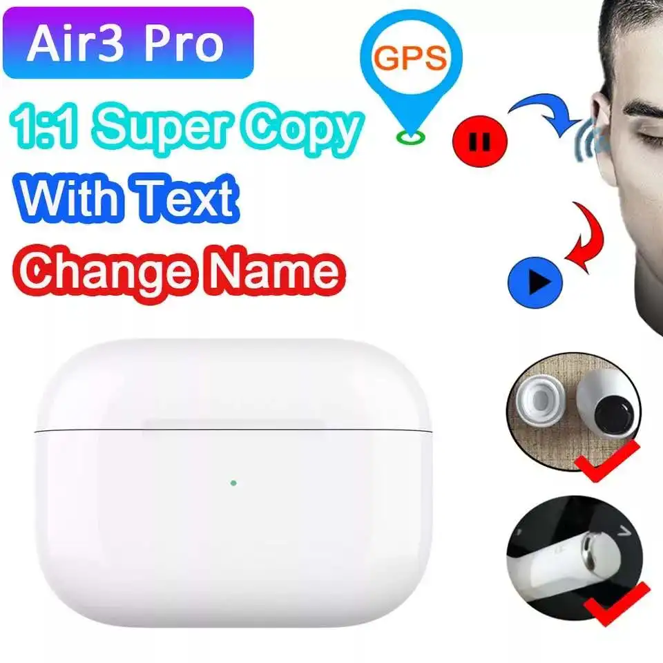 

99% Air3 Pro Tws Wireless Earphone With text AP air 3 gps noise reduction Bluetooth Earbuds PK i9000 i90000 i100000 max PRO tws