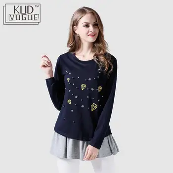 

Autumn Fashion Oversized Pullover Sweatshirt Female Kawaii Set Two-piece Stars/diamond Top Vest Dress For Maternity Kpop Clothes