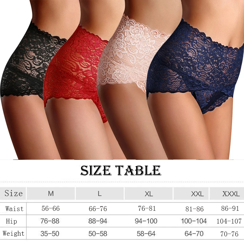 Women Sexy Floral Lace Panties Underwear Briefs High Waist Panties Super Thin Hollow Ladies Breathable Boxer Shorts