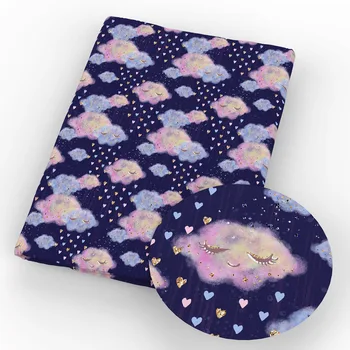 

50*145cm Cloud Polyester Cotton Fabric Printed Cloth Sewing Quilting Fabrics for Patchwork Needlework DIY Patchwork,c5104