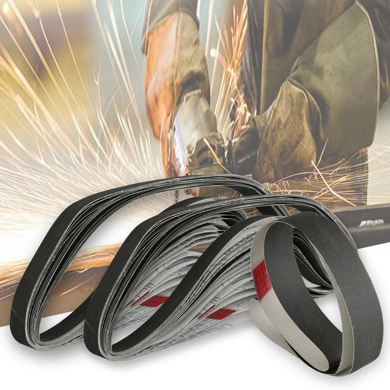 12Pcs 1 x 30 Inch Silicon Carbide Fine Grit Sanding Belts 400, 600, 800, 1000 Grits