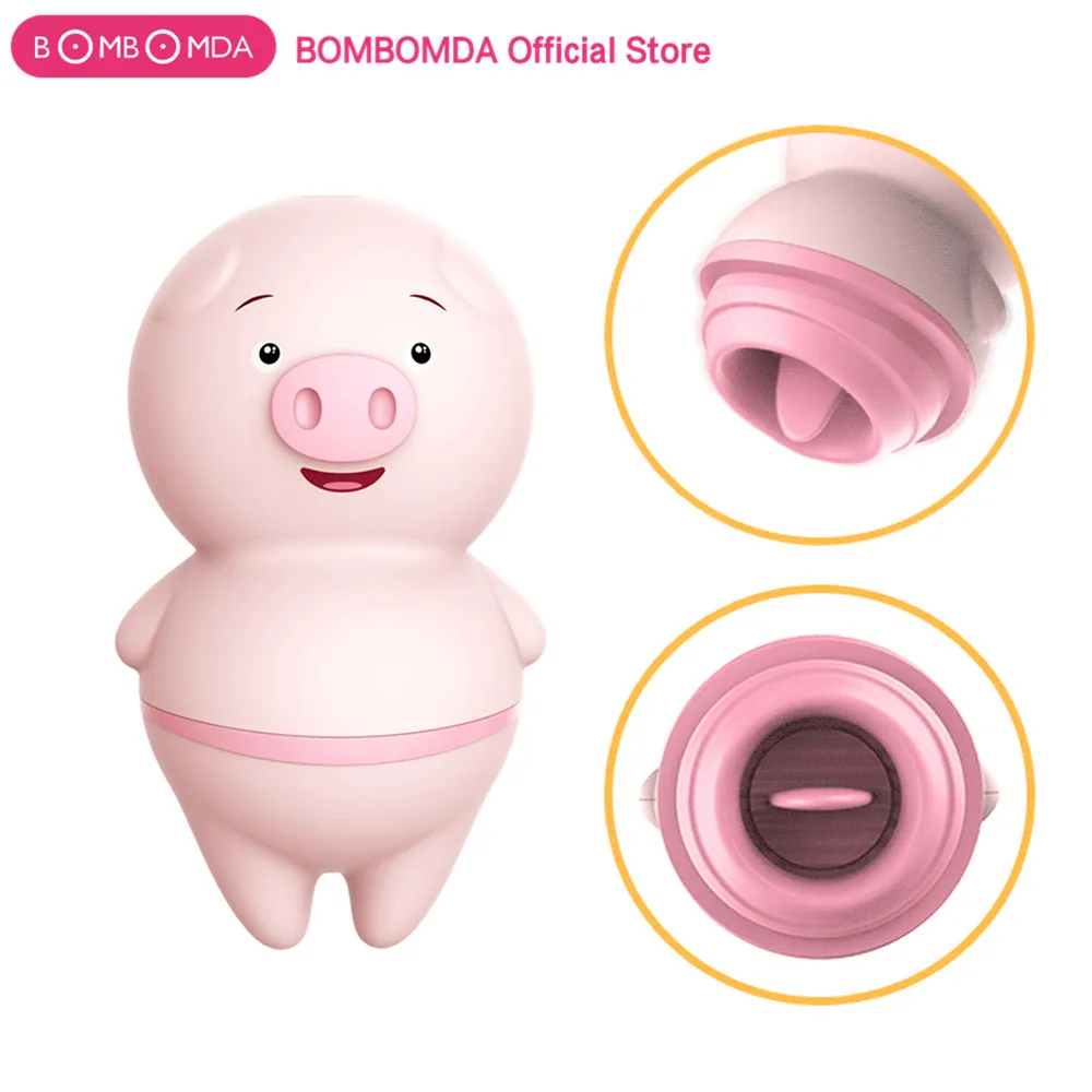 Vibratore a lingua maialino rosa carino massaggiatore clitoride_voghion.com