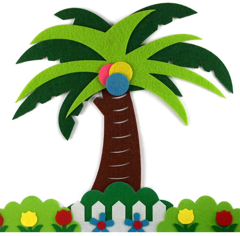 T-N Big Size Chiba Tree Finished Nonwoven Felt Package Synthetic Fur Fabric Kids Toy Children Kindergarten Classroom Decor Patch