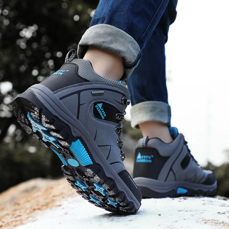 Climbing Shoes High Help Increase Down Keep Warm Cotton-padded Shoes Non-slip Wear-resisting On Foot Shoe Sneakers Men