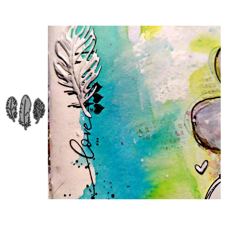 

JC Feather Leaves Metal Cutting Dies DIY for Scrapbooking Die Cut Card Making Shape Stencil Craft Mold Mould Model Decoration