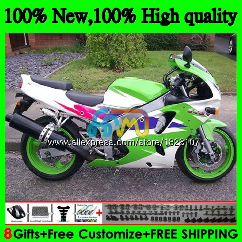 Корпус для KAWASAKI ZX фиолетового и зеленого цветов, 636 600CC ZX-636 ZX636 ZX-6R 22BS. 24 ZX600 ZX 6R ZX6R 94 95 96 97 1994 1995 1996 1997 обтекатель